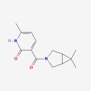 molecular formula C14H18N2O2 B7630023 3-(6,6-dimethyl-3-azabicyclo[3.1.0]hexane-3-carbonyl)-6-methyl-1H-pyridin-2-one 