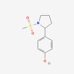 molecular formula C11H15NO3S B7630028 4-(1-Methylsulfonylpyrrolidin-2-yl)phenol 