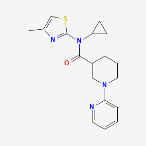 molecular formula C18H22N4OS B7630048 N-cyclopropyl-N-(4-methyl-1,3-thiazol-2-yl)-1-pyridin-2-ylpiperidine-3-carboxamide 