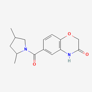 molecular formula C15H18N2O3 B7630063 6-(2,4-dimethylpyrrolidine-1-carbonyl)-4H-1,4-benzoxazin-3-one 