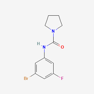 molecular formula C11H12BrFN2O B7630099 N-(3-bromo-5-fluorophenyl)pyrrolidine-1-carboxamide 