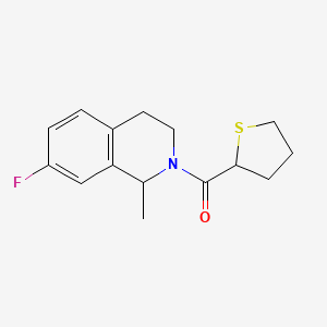 molecular formula C15H18FNOS B7630116 (7-fluoro-1-methyl-3,4-dihydro-1H-isoquinolin-2-yl)-(thiolan-2-yl)methanone 