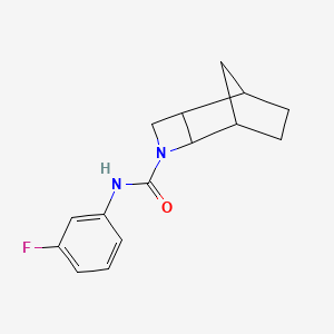 molecular formula C15H17FN2O B7630128 N-(3-fluorophenyl)-3-azatricyclo[4.2.1.02,5]nonane-3-carboxamide 