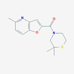 molecular formula C15H18N2O2S B7630140 (2,2-Dimethylthiomorpholin-4-yl)-(5-methylfuro[3,2-b]pyridin-2-yl)methanone 