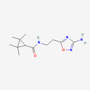 molecular formula C12H20N4O2 B7630180 N-[2-(3-amino-1,2,4-oxadiazol-5-yl)ethyl]-2,2,3,3-tetramethylcyclopropane-1-carboxamide 