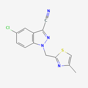 molecular formula C13H9ClN4S B7630204 5-Chloro-1-[(4-methyl-1,3-thiazol-2-yl)methyl]indazole-3-carbonitrile 