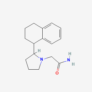 molecular formula C16H22N2O B7630212 2-[2-(1,2,3,4-Tetrahydronaphthalen-1-yl)pyrrolidin-1-yl]acetamide 