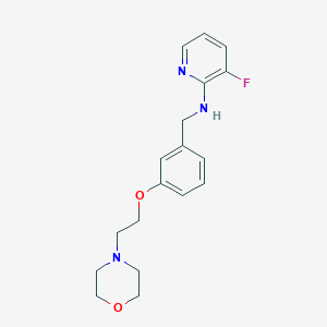 molecular formula C18H22FN3O2 B7630219 3-fluoro-N-[[3-(2-morpholin-4-ylethoxy)phenyl]methyl]pyridin-2-amine 