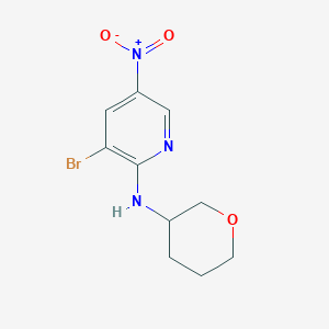 molecular formula C10H12BrN3O3 B7630231 3-bromo-5-nitro-N-(oxan-3-yl)pyridin-2-amine 