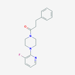 molecular formula C18H20FN3O B7630232 1-[4-(3-Fluoropyridin-2-yl)piperazin-1-yl]-3-phenylpropan-1-one 