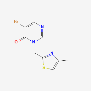 molecular formula C9H8BrN3OS B7630263 5-Bromo-3-[(4-methyl-1,3-thiazol-2-yl)methyl]pyrimidin-4-one 