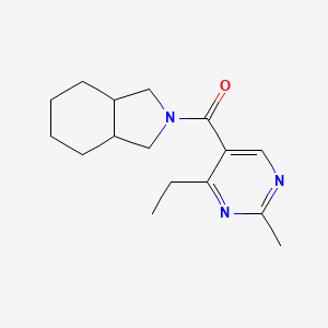 molecular formula C16H23N3O B7630270 1,3,3a,4,5,6,7,7a-Octahydroisoindol-2-yl-(4-ethyl-2-methylpyrimidin-5-yl)methanone 