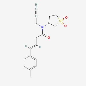 molecular formula C18H21NO3S B7630278 (E)-N-(1,1-dioxothiolan-3-yl)-4-(4-methylphenyl)-N-prop-2-ynylbut-3-enamide 