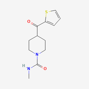 molecular formula C12H16N2O2S B7630305 N-methyl-4-(thiophene-2-carbonyl)piperidine-1-carboxamide 