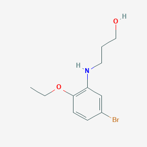 molecular formula C11H16BrNO2 B7630321 3-(5-Bromo-2-ethoxyanilino)propan-1-ol 