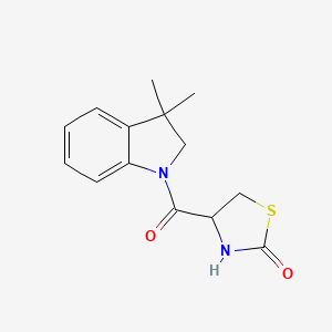 molecular formula C14H16N2O2S B7630331 4-(3,3-dimethyl-2H-indole-1-carbonyl)-1,3-thiazolidin-2-one 