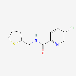 molecular formula C11H13ClN2OS B7630338 5-chloro-N-(thiolan-2-ylmethyl)pyridine-2-carboxamide 