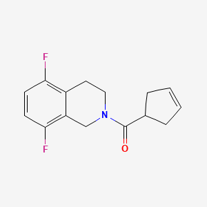 molecular formula C15H15F2NO B7630343 cyclopent-3-en-1-yl-(5,8-difluoro-3,4-dihydro-1H-isoquinolin-2-yl)methanone 