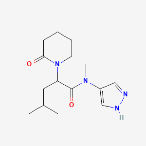 molecular formula C15H24N4O2 B7630360 N,4-dimethyl-2-(2-oxopiperidin-1-yl)-N-(1H-pyrazol-4-yl)pentanamide 