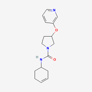 molecular formula C16H21N3O2 B7630369 N-cyclohex-3-en-1-yl-3-pyridin-3-yloxypyrrolidine-1-carboxamide 