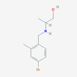 molecular formula C11H16BrNO B7630377 2-[(4-Bromo-2-methylphenyl)methylamino]propan-1-ol 