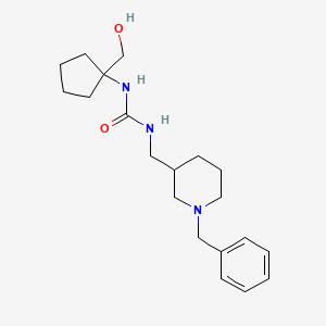 molecular formula C20H31N3O2 B7630401 1-[(1-Benzylpiperidin-3-yl)methyl]-3-[1-(hydroxymethyl)cyclopentyl]urea 