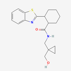 molecular formula C19H24N2O2S B7630414 2-(1,3-benzothiazol-2-yl)-N-[[1-(hydroxymethyl)cyclopropyl]methyl]cyclohexane-1-carboxamide 