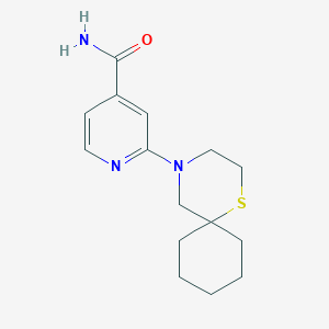 molecular formula C15H21N3OS B7630420 2-(1-Thia-4-azaspiro[5.5]undecan-4-yl)pyridine-4-carboxamide 