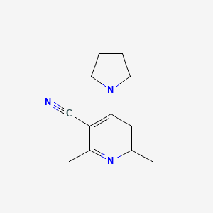 molecular formula C12H15N3 B7630425 2,6-Dimethyl-4-pyrrolidin-1-ylpyridine-3-carbonitrile 