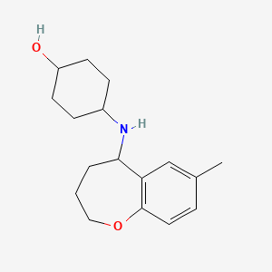molecular formula C17H25NO2 B7630427 4-[(7-Methyl-2,3,4,5-tetrahydro-1-benzoxepin-5-yl)amino]cyclohexan-1-ol 