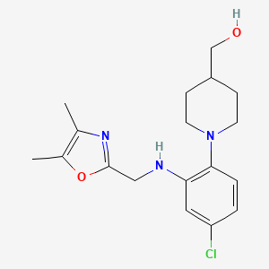 molecular formula C18H24ClN3O2 B7630451 [1-[4-Chloro-2-[(4,5-dimethyl-1,3-oxazol-2-yl)methylamino]phenyl]piperidin-4-yl]methanol 