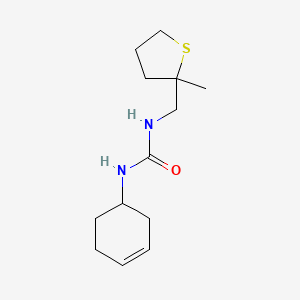 molecular formula C13H22N2OS B7630463 1-Cyclohex-3-en-1-yl-3-[(2-methylthiolan-2-yl)methyl]urea 