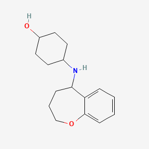 molecular formula C16H23NO2 B7630467 4-(2,3,4,5-Tetrahydro-1-benzoxepin-5-ylamino)cyclohexan-1-ol 
