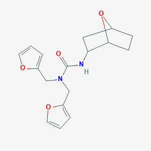 molecular formula C17H20N2O4 B7630497 1,1-Bis(furan-2-ylmethyl)-3-(7-oxabicyclo[2.2.1]heptan-2-yl)urea 