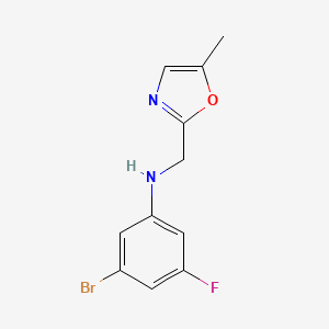 molecular formula C11H10BrFN2O B7630499 3-bromo-5-fluoro-N-[(5-methyl-1,3-oxazol-2-yl)methyl]aniline 