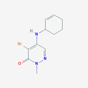 molecular formula C11H14BrN3O B7630500 4-Bromo-5-(cyclohex-2-en-1-ylamino)-2-methylpyridazin-3-one 