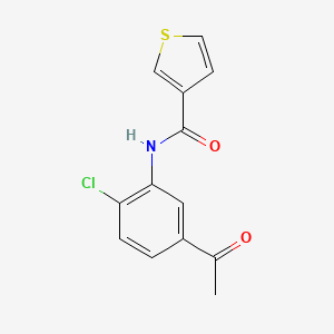 molecular formula C13H10ClNO2S B7630513 N-(5-acetyl-2-chlorophenyl)thiophene-3-carboxamide 