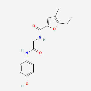 molecular formula C16H18N2O4 B7630544 5-ethyl-N-[2-(4-hydroxyanilino)-2-oxoethyl]-4-methylfuran-2-carboxamide 