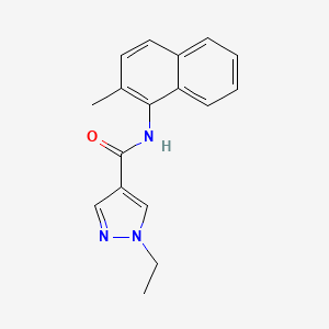 molecular formula C17H17N3O B7630549 1-ethyl-N-(2-methylnaphthalen-1-yl)pyrazole-4-carboxamide 