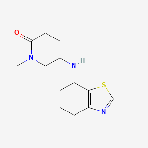 molecular formula C14H21N3OS B7630558 1-Methyl-5-[(2-methyl-4,5,6,7-tetrahydro-1,3-benzothiazol-7-yl)amino]piperidin-2-one 