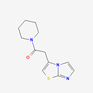 molecular formula C12H15N3OS B7630567 2-Imidazo[2,1-b][1,3]thiazol-3-yl-1-piperidin-1-ylethanone 