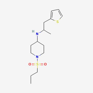 molecular formula C15H26N2O2S2 B7630571 1-propylsulfonyl-N-(1-thiophen-2-ylpropan-2-yl)piperidin-4-amine 