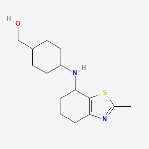 molecular formula C15H24N2OS B7630576 [4-[(2-Methyl-4,5,6,7-tetrahydro-1,3-benzothiazol-7-yl)amino]cyclohexyl]methanol 