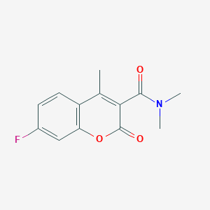 molecular formula C13H12FNO3 B7630594 7-fluoro-N,N,4-trimethyl-2-oxochromene-3-carboxamide 