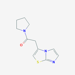 molecular formula C11H13N3OS B7630598 2-Imidazo[2,1-b][1,3]thiazol-3-yl-1-pyrrolidin-1-ylethanone 