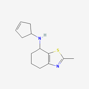 molecular formula C13H18N2S B7630626 N-cyclopent-3-en-1-yl-2-methyl-4,5,6,7-tetrahydro-1,3-benzothiazol-7-amine 