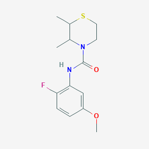 molecular formula C14H19FN2O2S B7630635 N-(2-fluoro-5-methoxyphenyl)-2,3-dimethylthiomorpholine-4-carboxamide 
