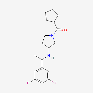 molecular formula C18H24F2N2O B7630638 Cyclopentyl-[3-[1-(3,5-difluorophenyl)ethylamino]pyrrolidin-1-yl]methanone 