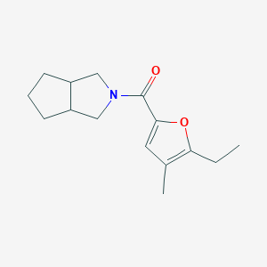 molecular formula C15H21NO2 B7630667 3,3a,4,5,6,6a-hexahydro-1H-cyclopenta[c]pyrrol-2-yl-(5-ethyl-4-methylfuran-2-yl)methanone 