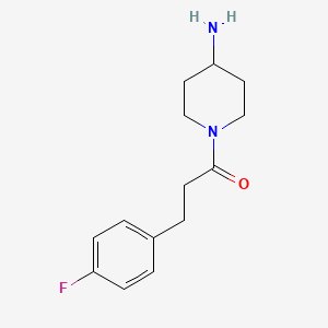 molecular formula C14H19FN2O B7630676 1-(4-Aminopiperidin-1-yl)-3-(4-fluorophenyl)propan-1-one 